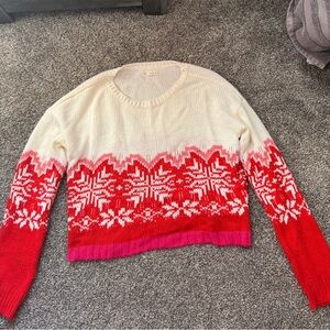 Aéropostale sweater size XL, colors involve white, red, and pink